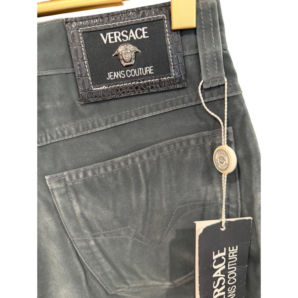 VERSACE Jeans Couture Gray Sueded Moleskin Pants 30 NWT Vintage Ittierre - Picture 9 of 10